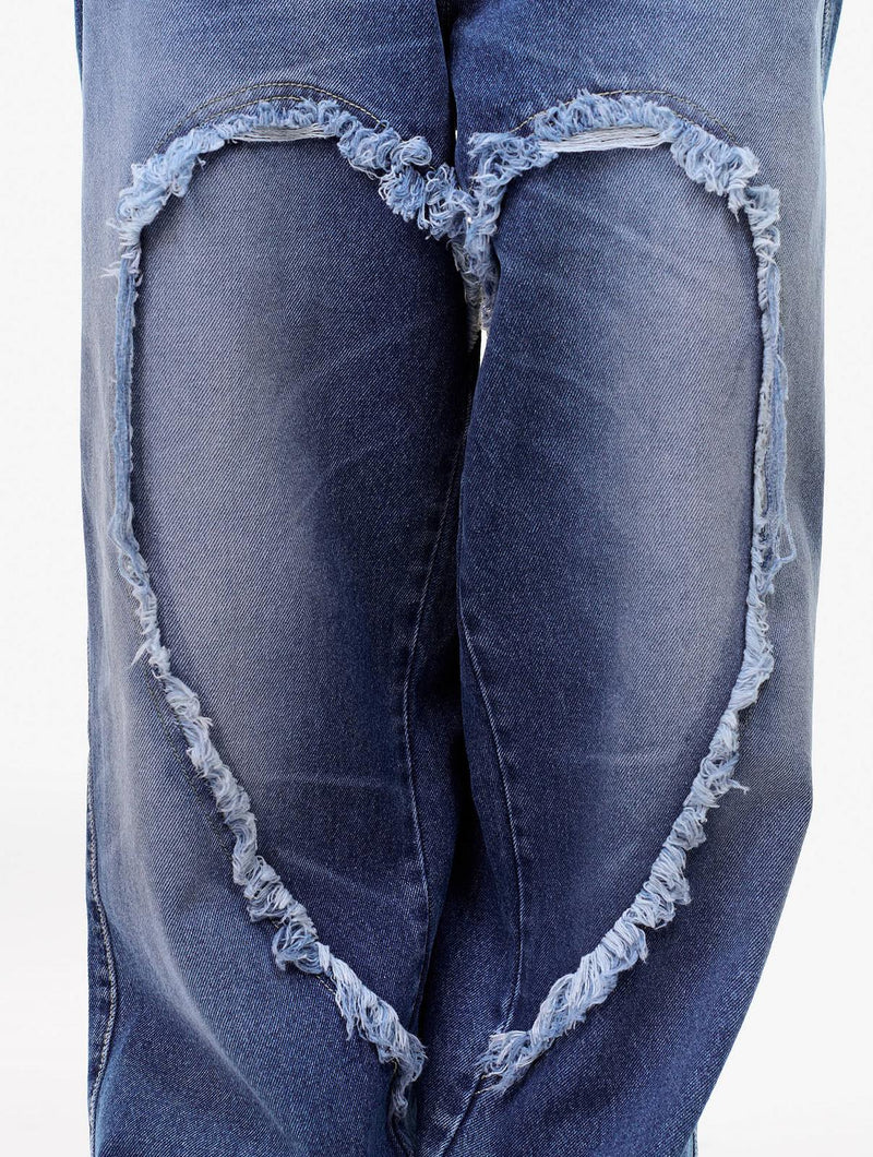 CARNE BOLLENTE Love pants gone wild off blue denim