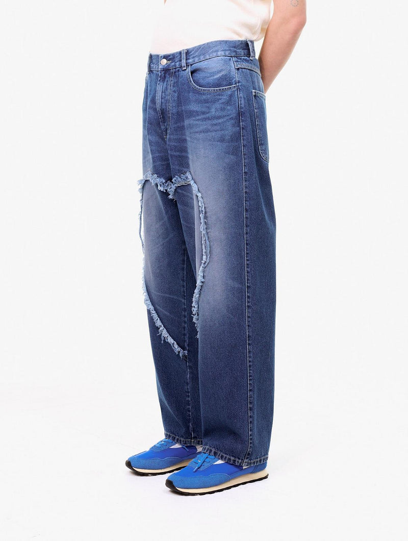 CARNE BOLLENTE Love pants gone wild off blue denim