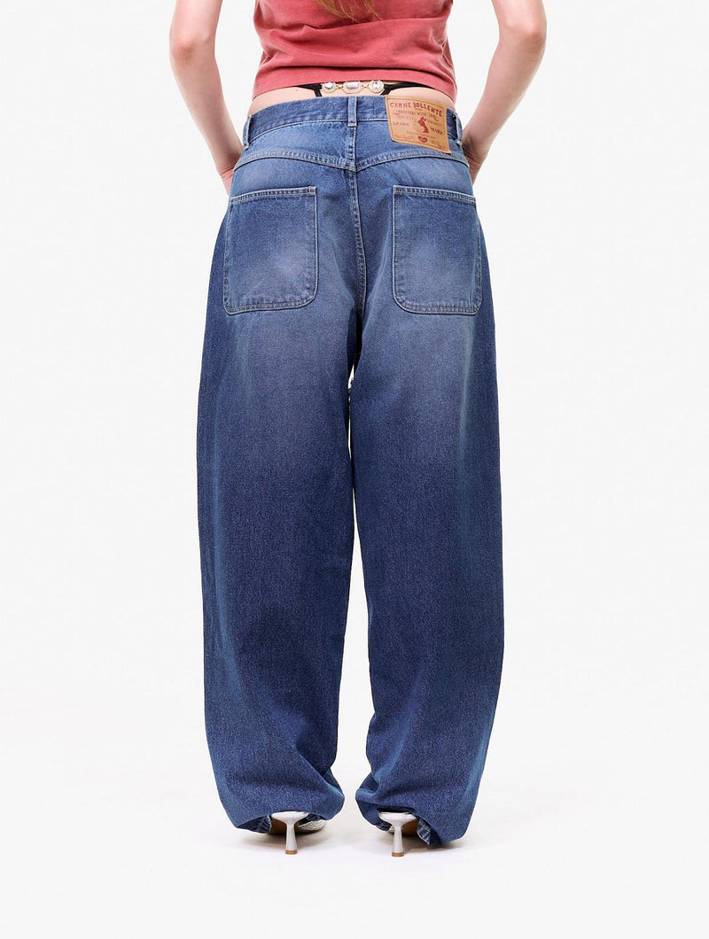 CARNE BOLLENTE Love pants gone wild off blue denim