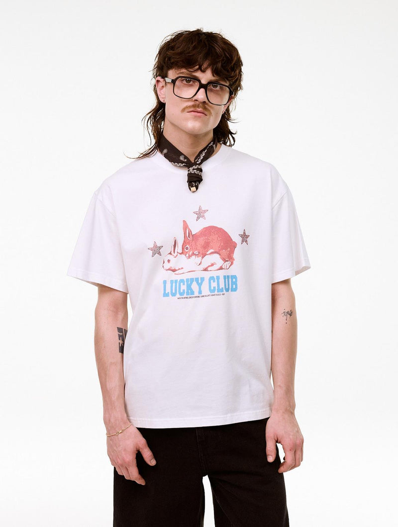 CARNE BOLLENTE Lucky club t-shirt white