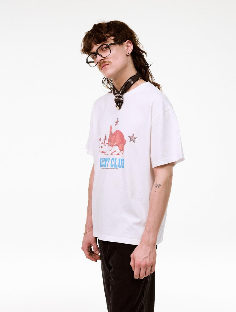 CARNE BOLLENTE Lucky club t-shirt white