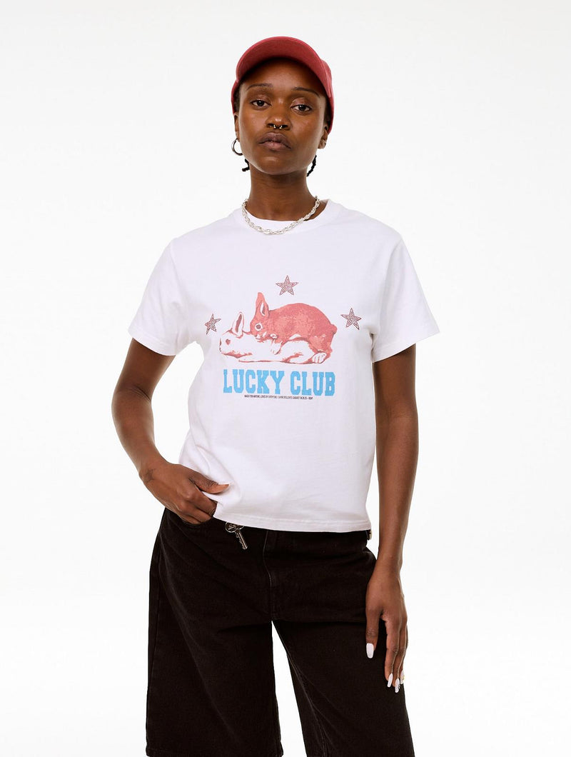 CARNE BOLLENTE Lucky club t-shirt white