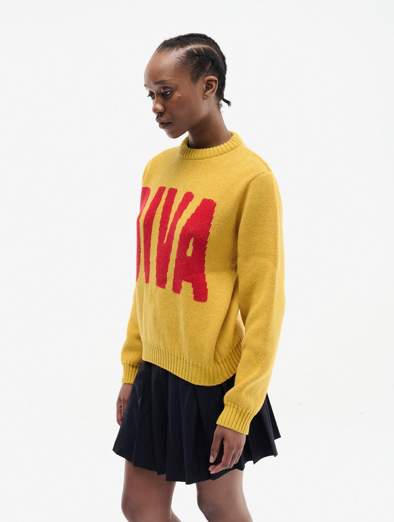 CARNE BOLLENTE Such a diva knit sweater yellow