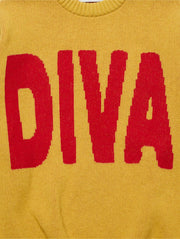 CARNE BOLLENTE Such a diva knit sweater yellow