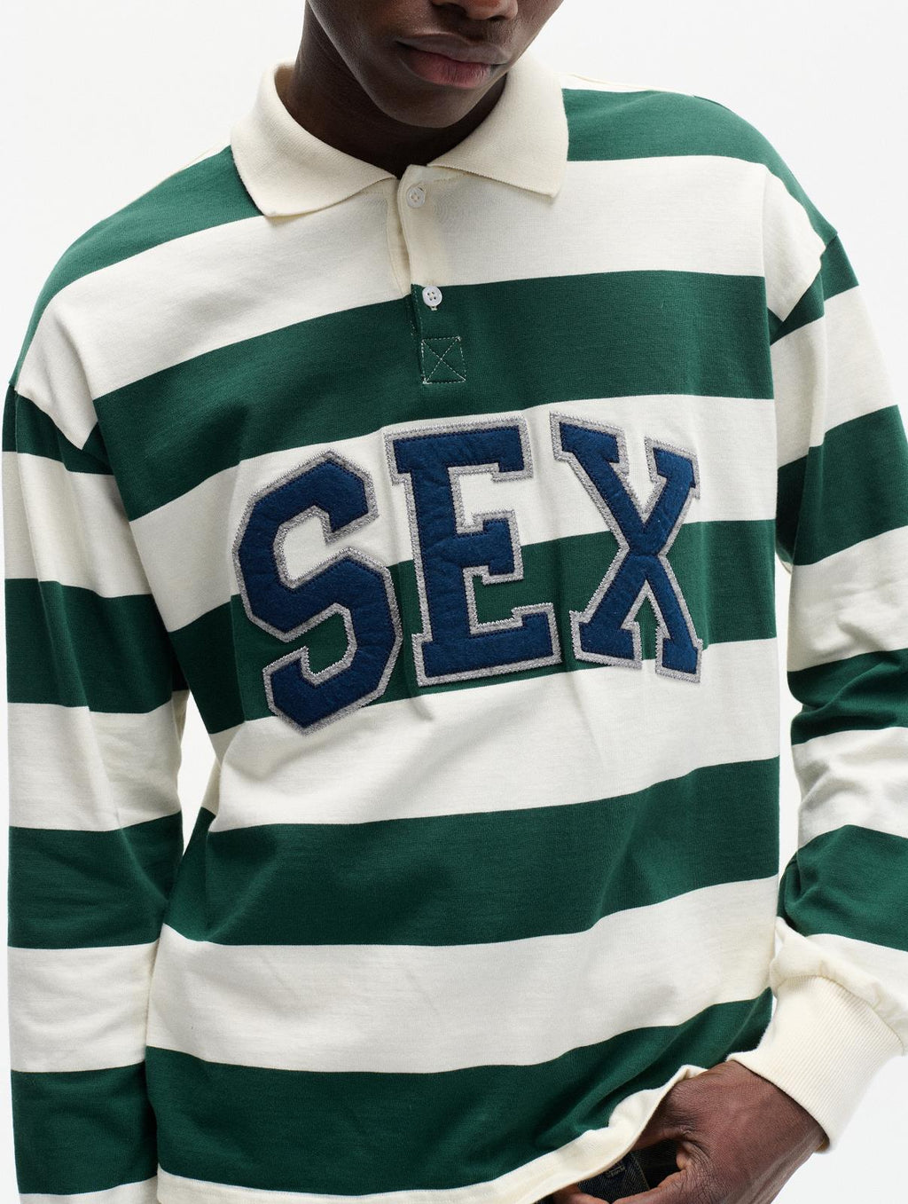 CARNE BOLLENTE What a player striped longsleeve polo