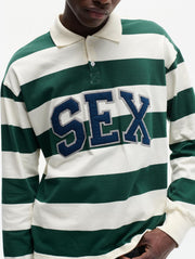 CARNE BOLLENTE What a player striped longsleeve polo