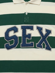 CARNE BOLLENTE What a player striped longsleeve polo