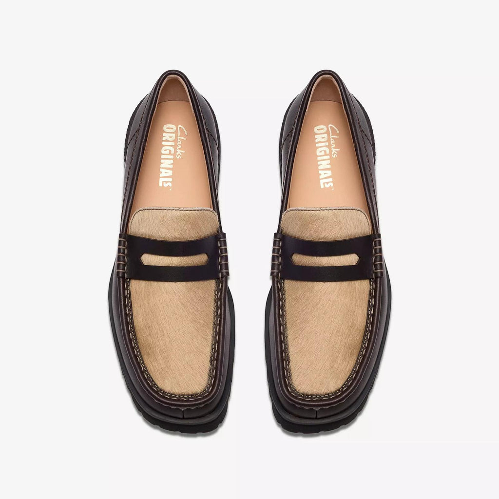CLARKS Yukoner penny loafer brown combi