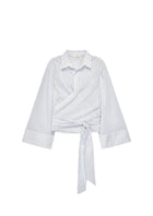 CLUB L'AVENIR Macy wrap shirt blue striped