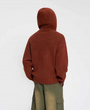 DAILY PAPER Orbit knit oversized hoodie red clay