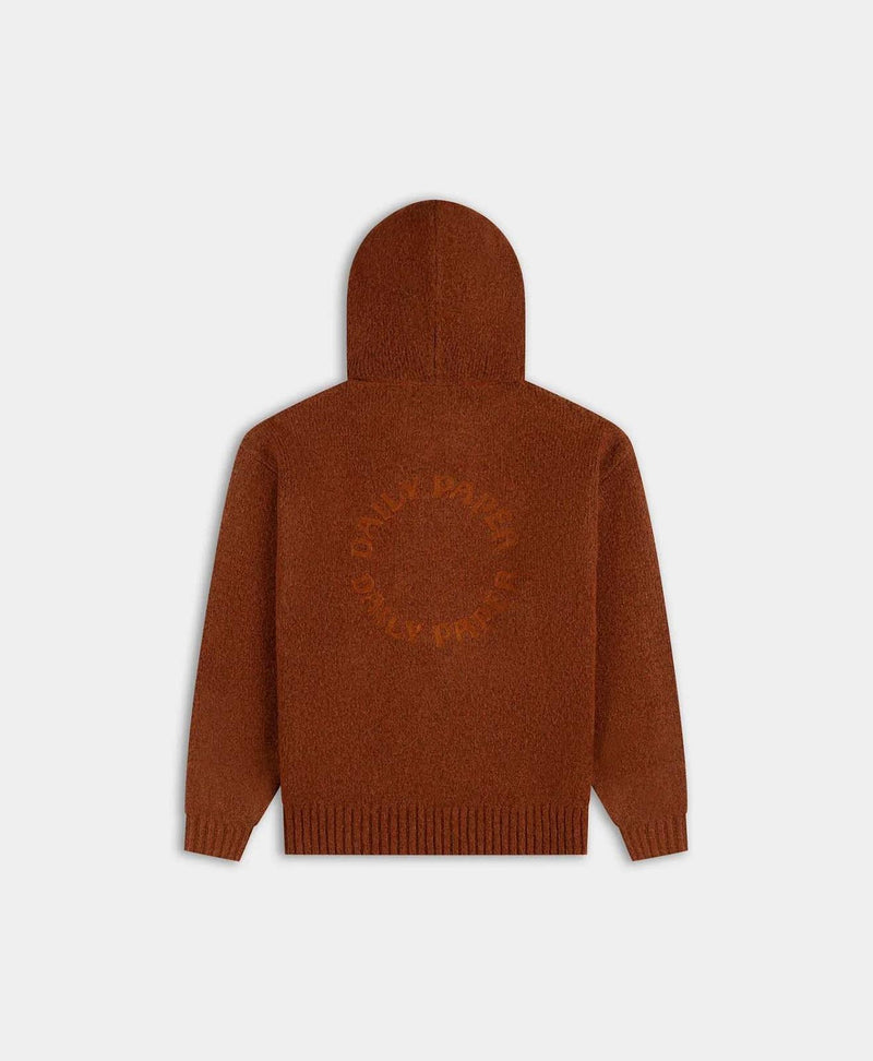 DAILY PAPER Orbit knit oversized hoodie red clay