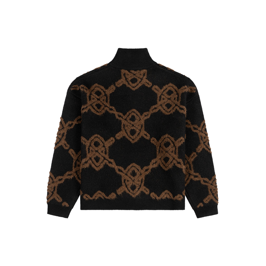 DAILY PAPER Shield knit zip up black