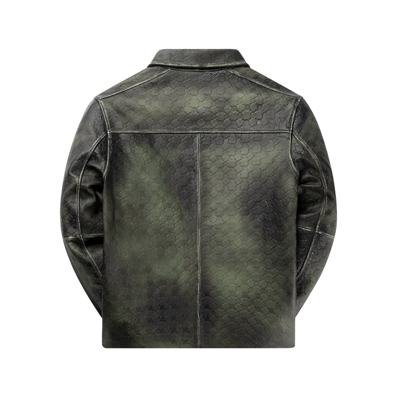 SILENCE MONOGRAM LEATHER JACKET