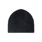 DAILY PAPER Textured shield skull cap beanie black