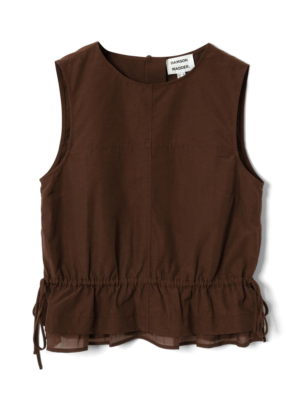 DAMSON MADDER Ailani sheer panel blouse chocolate brown