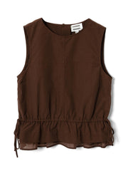 DAMSON MADDER Ailani sheer panel blouse chocolate brown