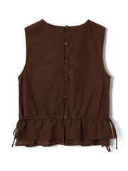 DAMSON MADDER Ailani sheer panel blouse chocolate brown