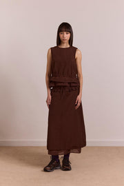 DAMSON MADDER Ailani sheer panel blouse chocolate brown