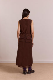 DAMSON MADDER Ailani sheer panel blouse chocolate brown