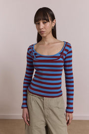 DAMSON MADDER Avielle double layer top blue stripe