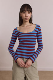 DAMSON MADDER Avielle double layer top blue stripe