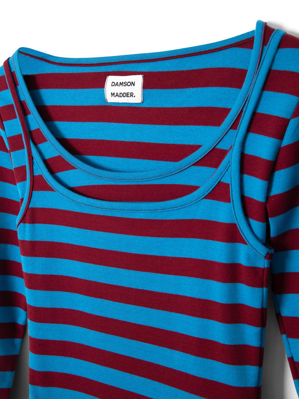 DAMSON MADDER Avielle double layer top blue stripe