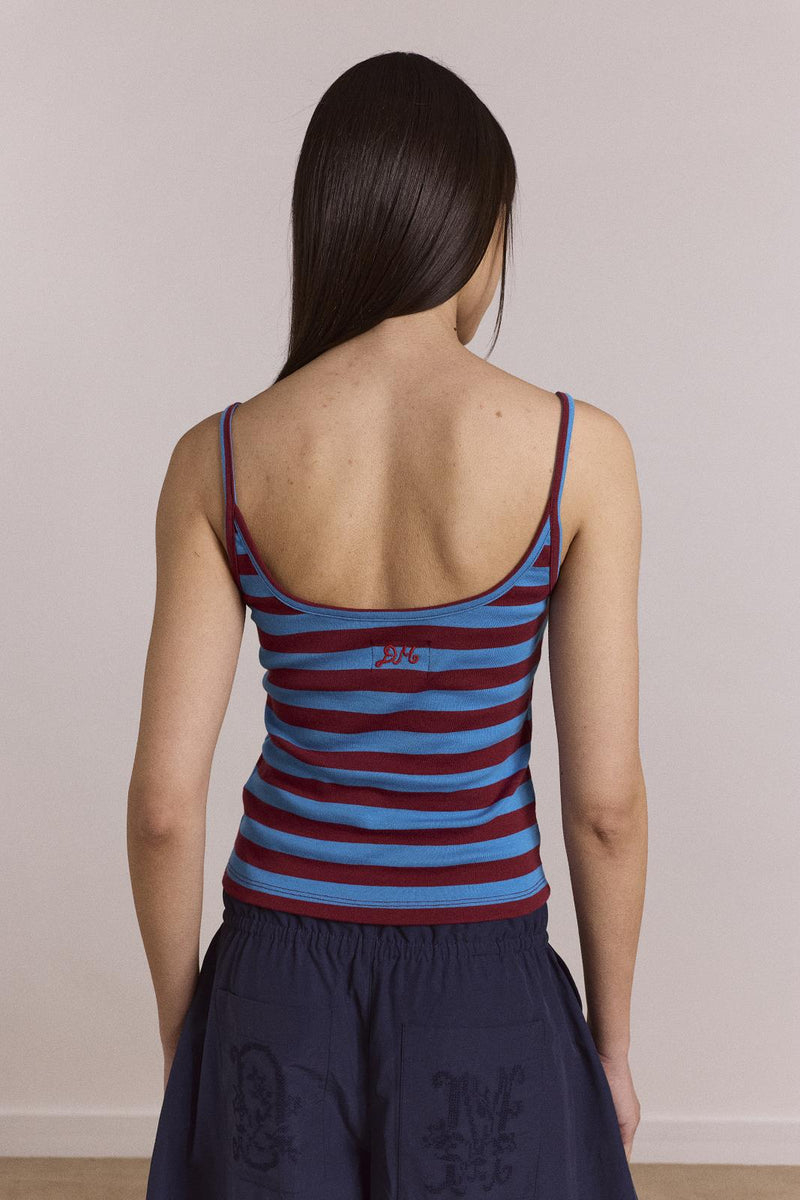 DAMSON MADDER Avielle double layer top blue stripe