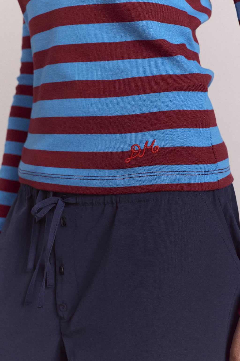 DAMSON MADDER Avielle double layer top blue stripe