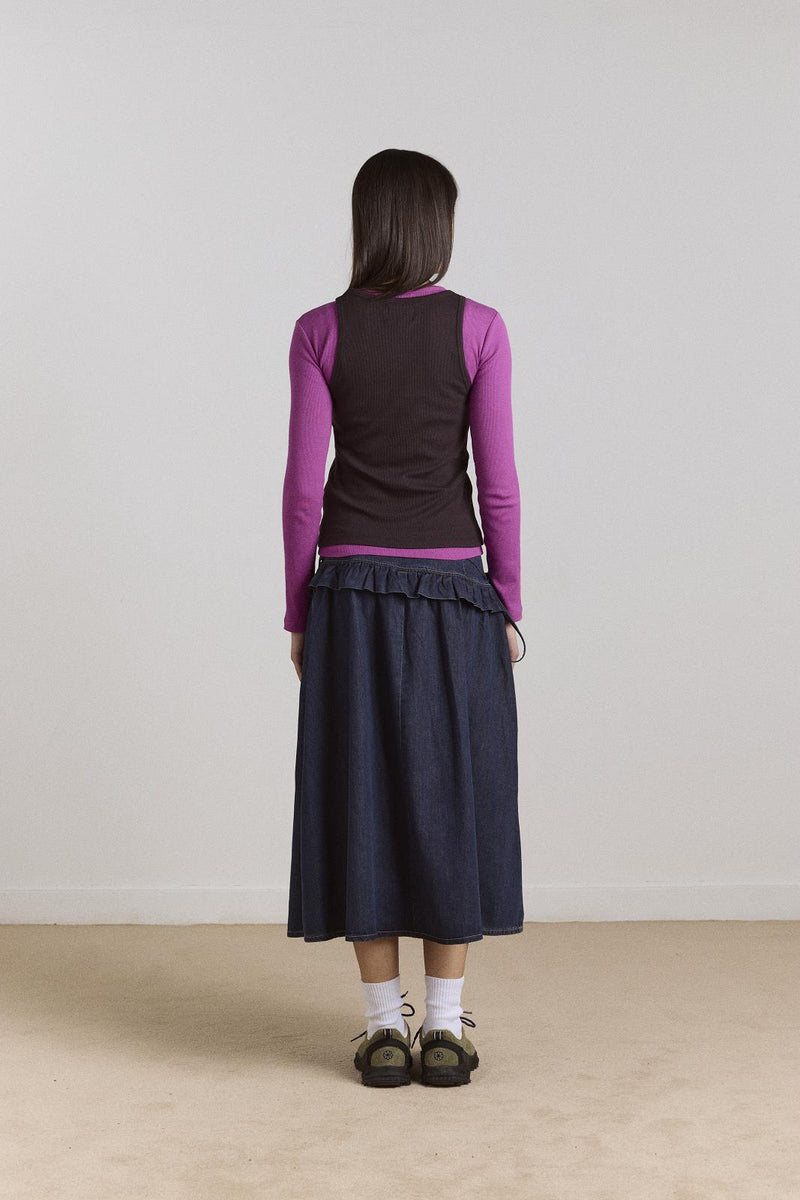 DAMSON MADDER Bellamie skirt indigo blue denim