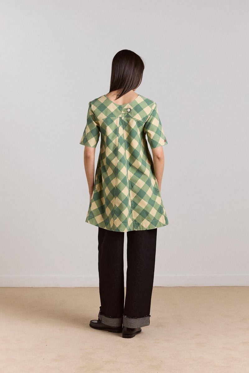 DAMSON MADDER Bridget mini dress green butter gingham