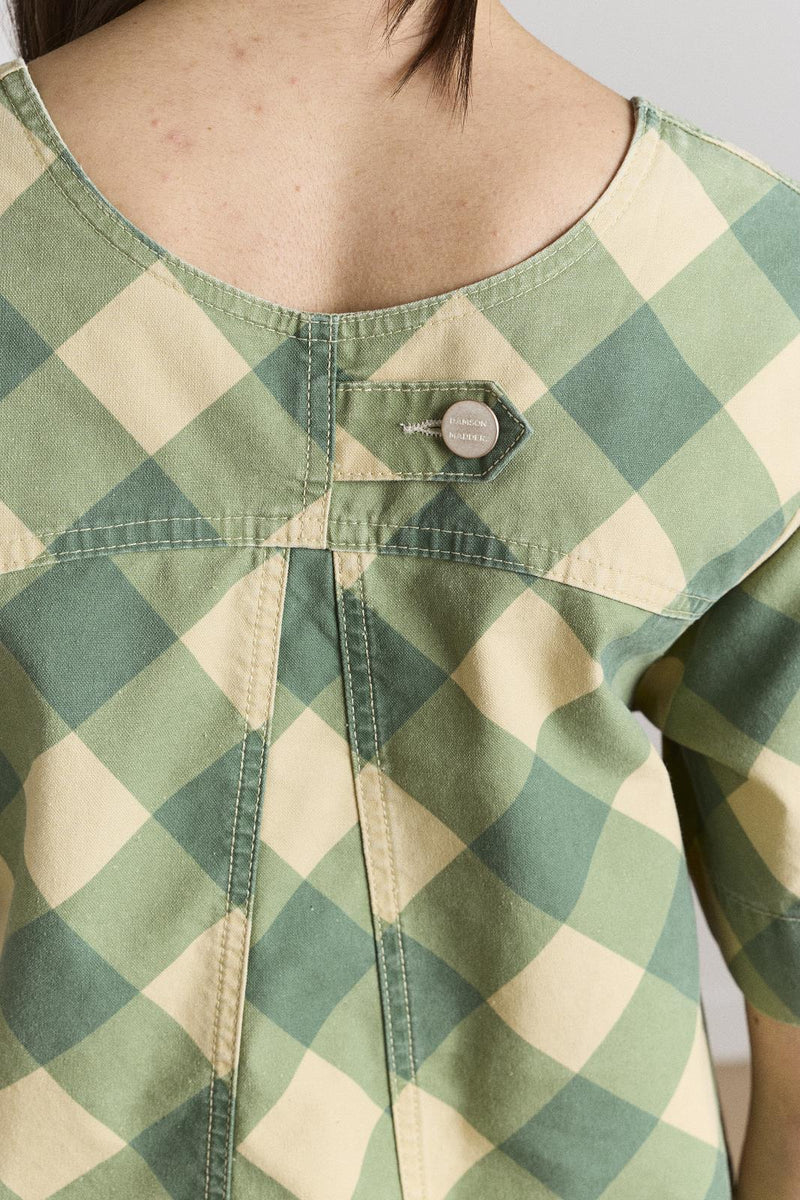 DAMSON MADDER Bridget mini dress green butter gingham