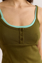 DAMSON MADDER Britt layered cami green