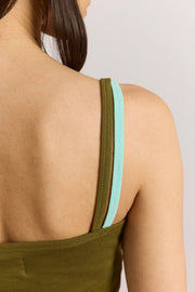 DAMSON MADDER Britt layered cami green