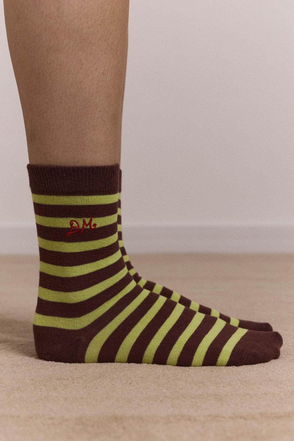 DAMSON MADDER Calf length 2 pack socks chocolate avocado