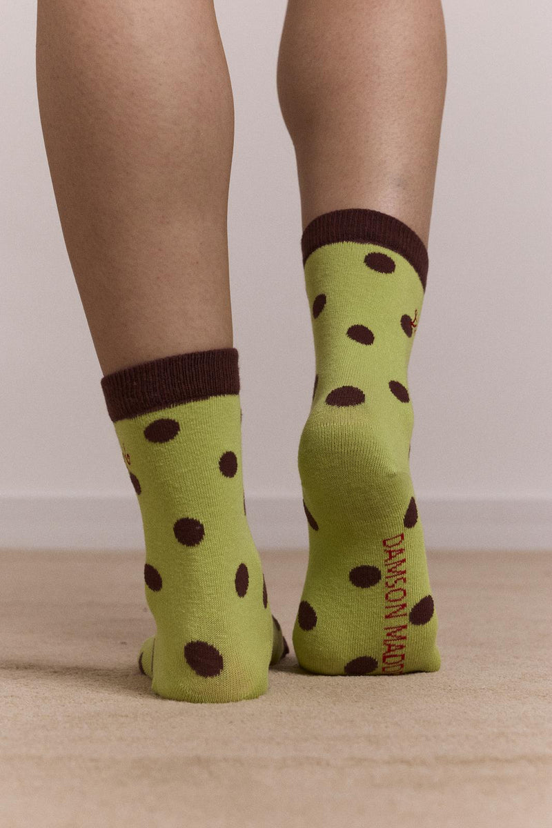 DAMSON MADDER Calf length 2 pack socks chocolate avocado