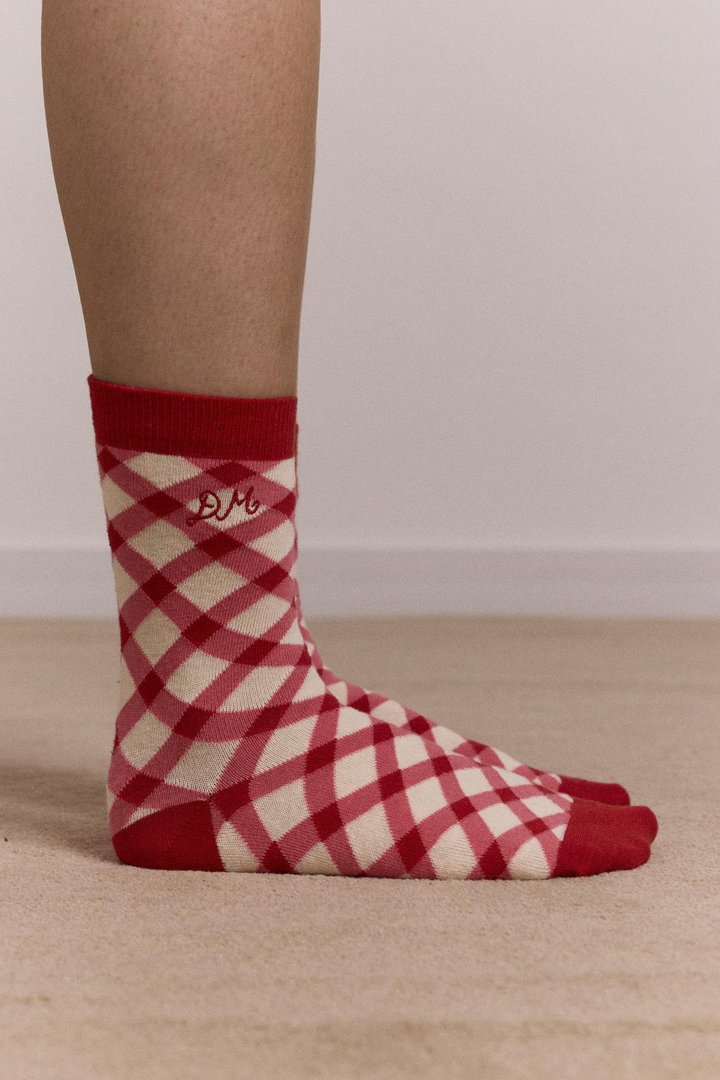 DAMSON MADDER Calf length 2 pack socks gingham multicolor