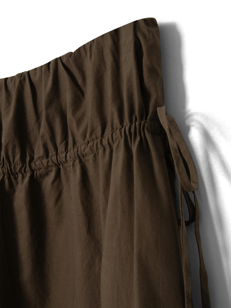 DAMSON MADDER Caspia volume midi skirt chocolate