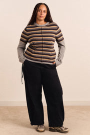 DAMSON MADDER Clara double sleeve merino wool jumper multicolor stripe