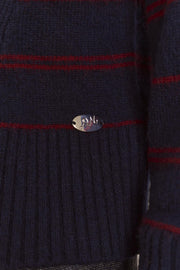 DAMSON MADDER Franny merino wool cardigan navy stripe