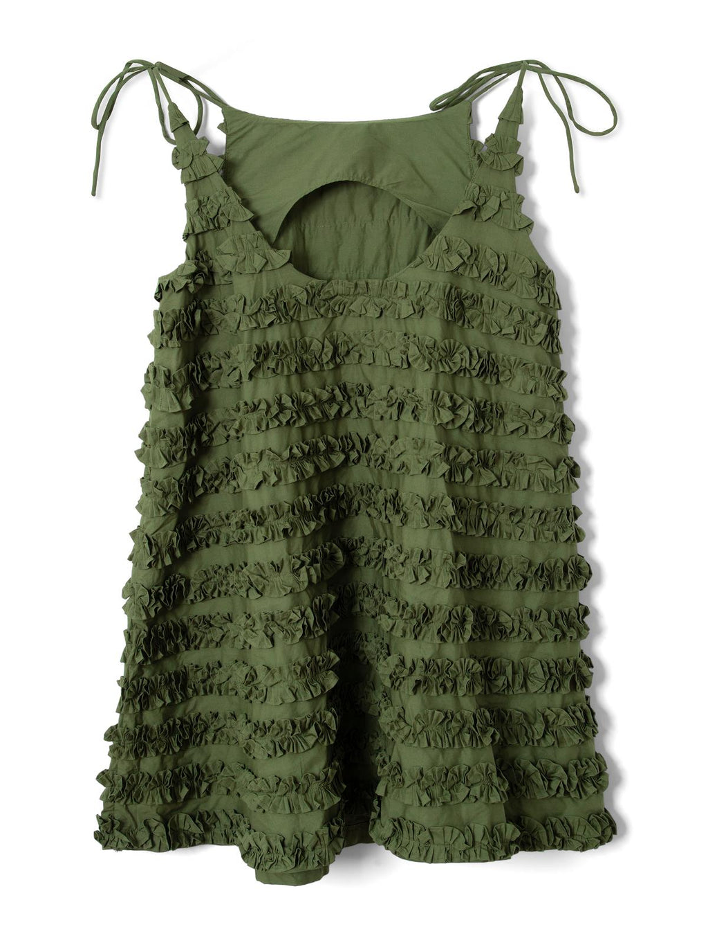DAMSON MADDER Leili ruffle mini dress olive green