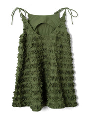 DAMSON MADDER Leili ruffle mini dress olive green