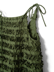 DAMSON MADDER Leili ruffle mini dress olive green