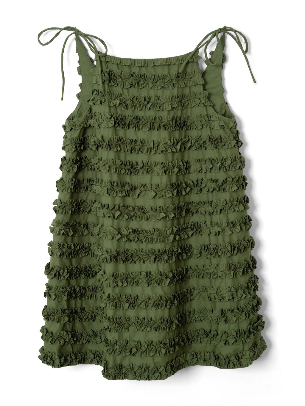 DAMSON MADDER Leili ruffle mini dress olive green