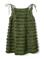 DAMSON MADDER Leili ruffle mini dress olive green