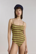 DAMSON MADDER Lilibet swimsuit green check