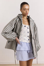 DAMSON MADDER Liu raincoat elderberry check