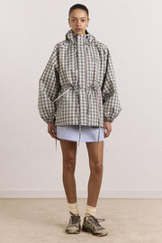 DAMSON MADDER Liu raincoat elderberry check