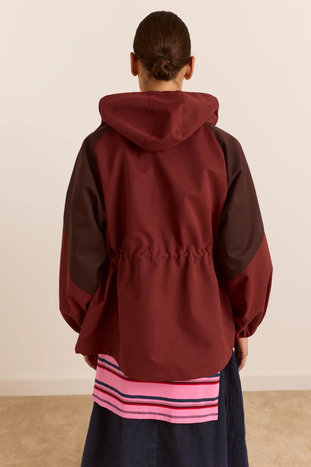DAMSON MADDER Liu shower proof raincoat burgundy