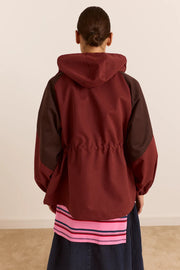 DAMSON MADDER Liu shower proof raincoat burgundy