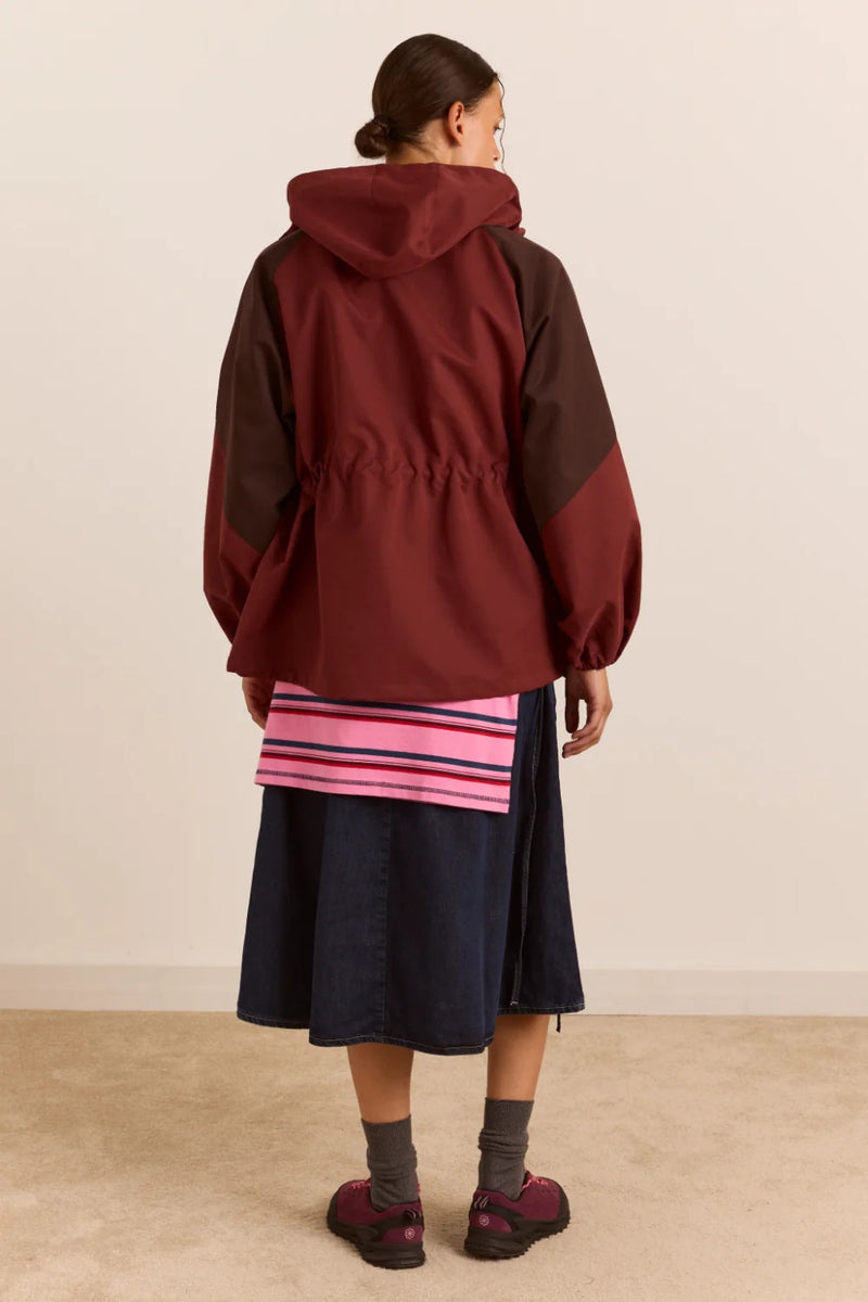 DAMSON MADDER Liu shower proof raincoat burgundy